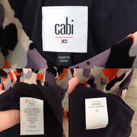 CAbi Radiant Dress Cream Velvet Burnout Floral Autumnal Sleeveless Work Size XS - Picture 8 of 9